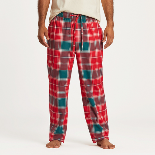 Life Is Good Men's Holiday Red Plaid Classic Sleep Pant Positive red