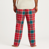 Life Is Good Men's Holiday Red Plaid Classic Sleep Pant