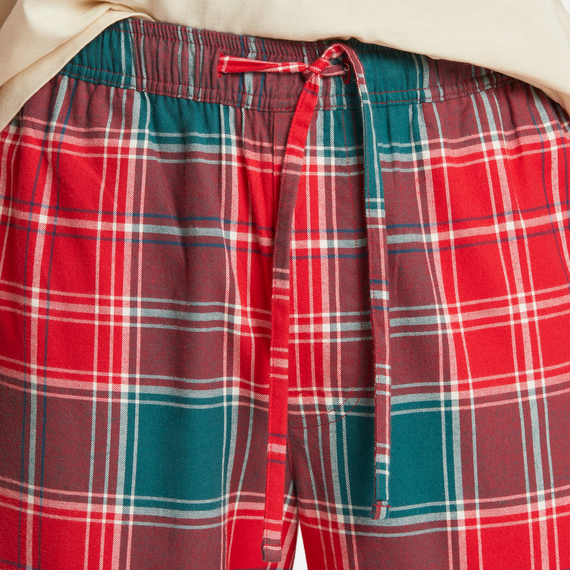 Life Is Good Men's Holiday Red Plaid Classic Sleep Pant