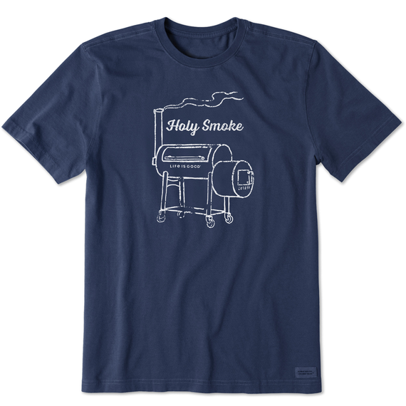 Life Is Good Men's Holy Smoke Smoker Short-Sleeve Tee - Darkest Blue Darkest Blue