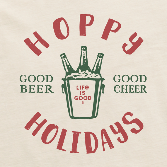 Life Is Good Men's Hoppy Holidays Beer Cheer Crusher Tee