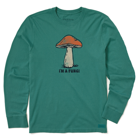 Life Is Good Men's I'm a Fungi Long-Sleeve Crusher Tee - Spruce Green Spruce Green