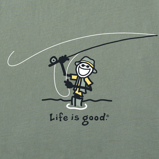 Life Is Good Men's Jake Cast Fish Crusher Tee