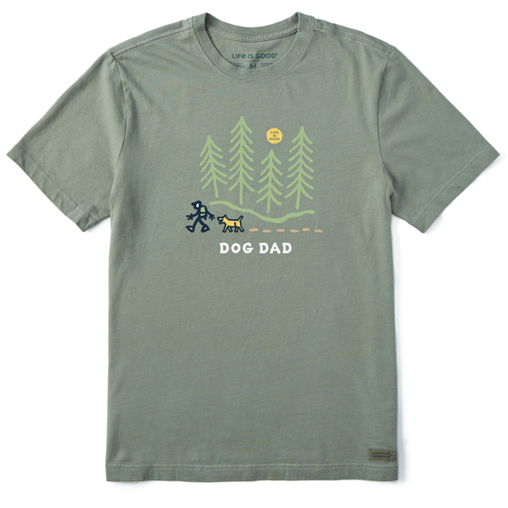 Life Is Good Men's Jake Hike Dog Dad Short-Sleeve Crusher Tee - Moss Green Moss Green