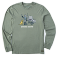 Life Is Good Men's Jake and Rocket Smoke Show Long-Sleeve Crusher-LITE Tee - Moss Green Moss Green