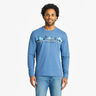 Life Is Good Men's Log Bridge Hike Vista Long-Sleeve Crusher Tee - Vintage Blue Vintage Blue