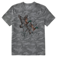 Life Is Good Men's Mallard Ducks Illustration Allover Printed Short-Sleeve Crusher Tee - Gray Camo Gray Camo