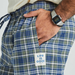 Life Is Good Men's Moss and Darkest Blue Plaid Pattern Classic Sleep Pant - Moss Green