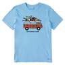 Life Is Good Men's On the Road Again Van Crusher Tee - Cool Blue Cool Blue