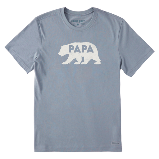 Life Is Good Men's Papa Bear Silhouette Short-Sleeve Crusher Tee - Stone Blue Stone Blue