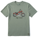 Life Is Good Men's Quirky Motocycle Short-Sleeve Crusher-LITE Tee - Moss Green Moss Green