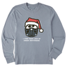 Life Is Good Men's Santa's Dark Side Long-Sleeve Crusher Tee - Stone Blue Stone Blue