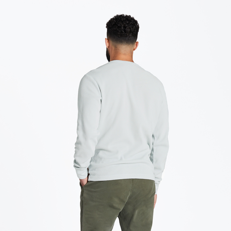 Life Is Good Men's Solid Thermal Henley - Fog Gray