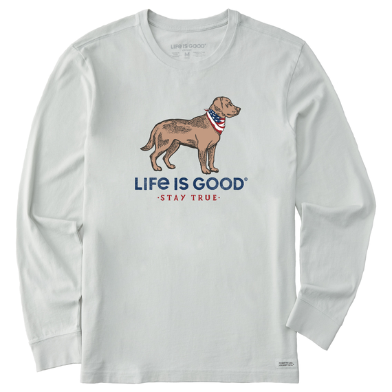 Life Is Good Men's Stay True Dog Long-Sleeve Crusher Tee - Fog Gray Fog Gray