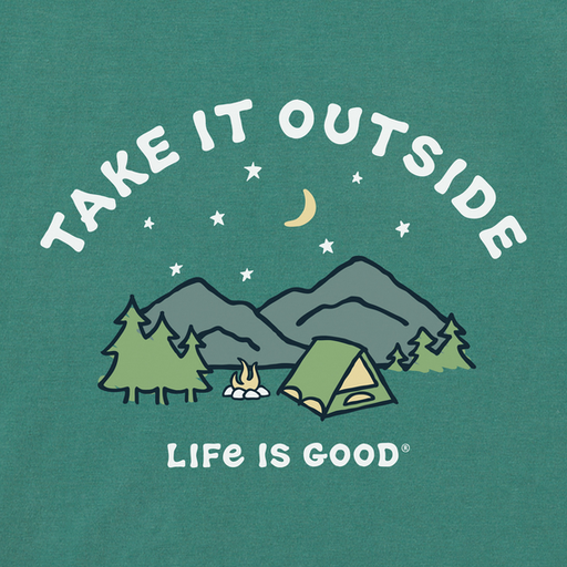 Life Is Good Men's Take It Outside Camping Long Sleeve Crusher-lite Tee