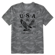 Life Is Good Men's USA 1776 Eagle Allover Printed Short-Sleeve Crusher Tee - Gray Camo Gray Camo