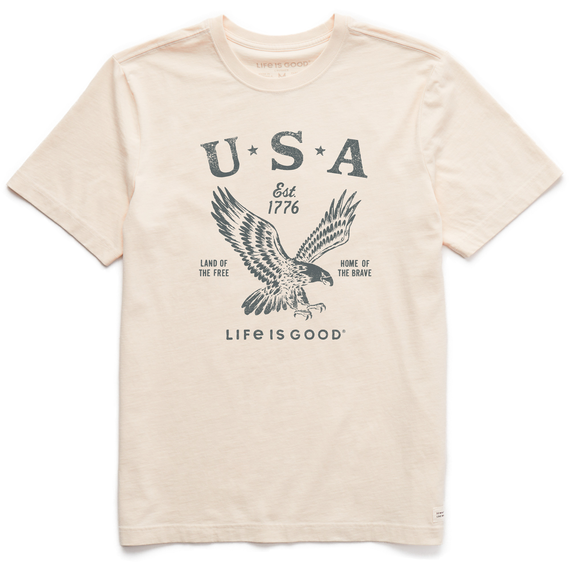 Life Is Good Men's USA 1776 Eagle Short-Sleeve Crusher Tee - Putty White Putty White