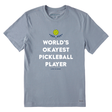 Life Is Good Men's World's Okayest Pickleball Player Short-Sleeve Crusher-LITE Tee - Stone Blue Stone Blue