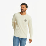 Life Is Good Mens Camp More Long Sleeve Crusher Tee - Putty White