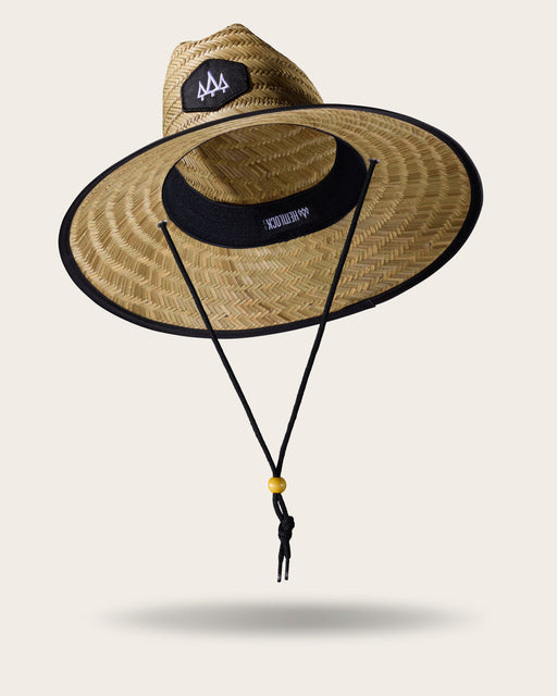 Hemlock Hats Midnight Straw Hat - Black Brim Bare Bottom Black Brim Bare Bottom