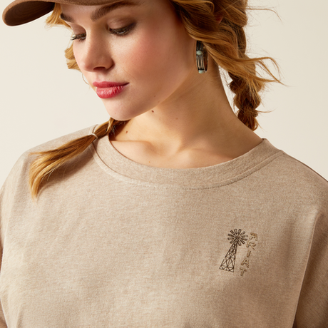 Ariat Miller Oversized Tee - Oatmeal Heather