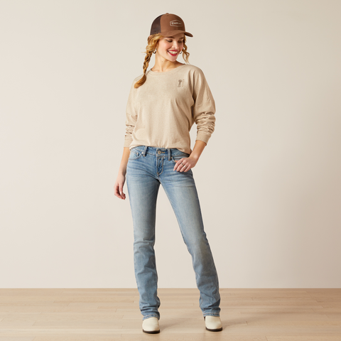 Ariat Miller Oversized Tee - Oatmeal Heather