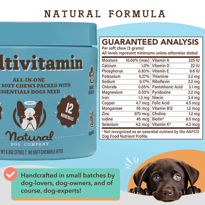 Natural Dog Company Multivitamin Supplement - 90 Chews