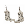 Silver Strike Cowboy Boot Drop Sterling Silver Earrings Sterling Silver