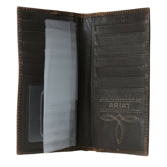 Ariat Bifold Rodeo Leather Wallet - Dark Copper