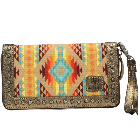 Ariat Southwestern Print Cruiser Clutch Wallet Multi Aztec