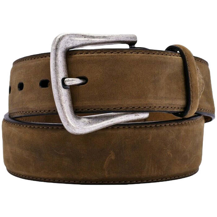 Nocona Mens Distressed Overlay Leather Belt - Brown Medium Brown / 28