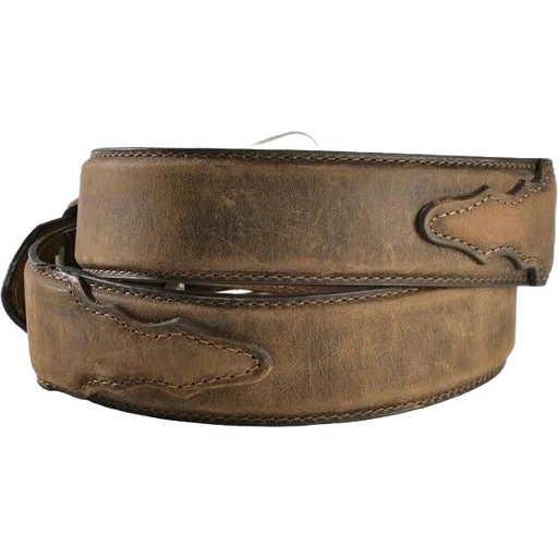 Nocona Mens Distressed Overlay Leather Belt - Brown Medium Brown / 30
