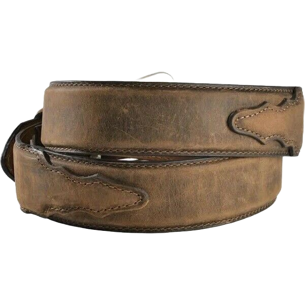 Nocona Mens Distressed Overlay Leather Belt - Brown Medium Brown / 30