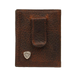 Ariat Front Pocket Money Clip Bifold Leather Wallet - Dark Brown Dark Rowdy Brown / Bifold