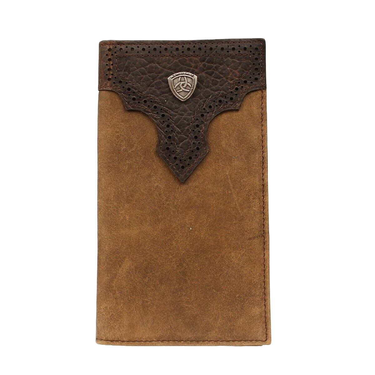 Ariat Distressed Bifold Rodeo Leather Wallet - Medium Brown Medium Brown / Rodeo Bifold