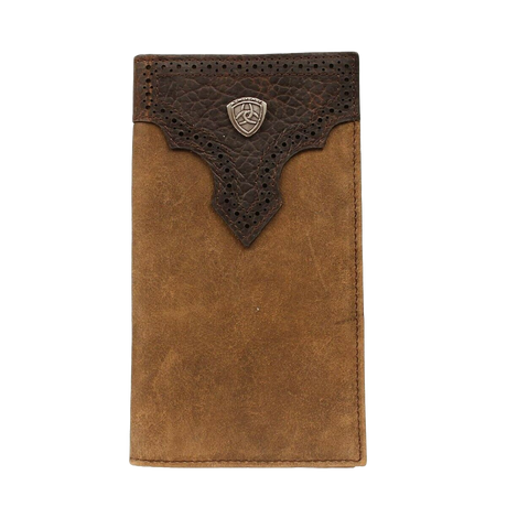 Ariat Distressed Bifold Rodeo Leather Wallet - Medium Brown Medium Brown / Rodeo Bifold