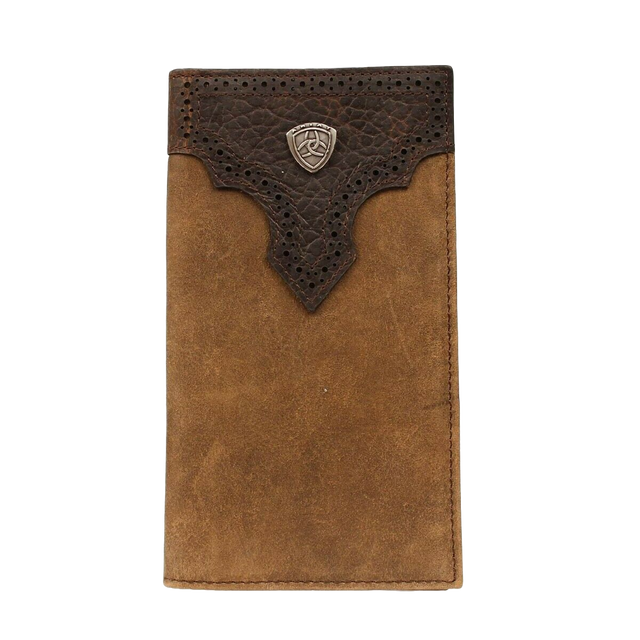 Ariat Distressed Bifold Rodeo Leather Wallet - Medium Brown Medium Brown / Rodeo Bifold