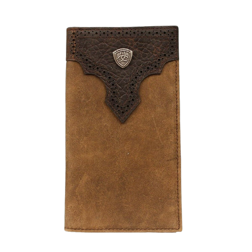 Ariat Distressed Bifold Rodeo Leather Wallet - Medium Brown Medium Brown / Rodeo Bifold