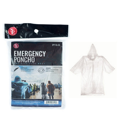 Sona Enterprises Emergency Poncho - Clear Clear