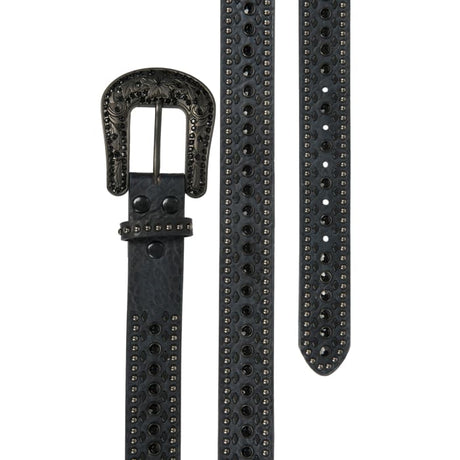 Nocona Womens Studded Leather Belt - Black Black /  / 1-1/2 in.