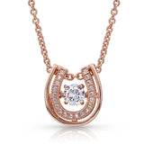 Montana Silversmiths Dancing With Luck Rose Gold Horseshoe Necklace