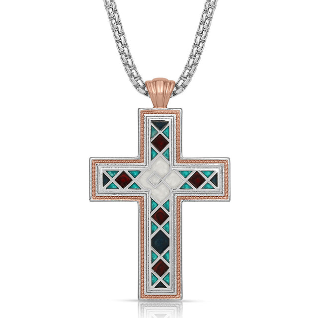 Montana Silversmiths American Legends Mosaic Cross Necklace