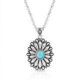 Montana Silversmiths Sunflower Concho Turquoise Necklace