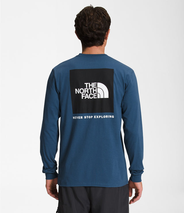 The North Face Men's Long-Sleeve Box NSE Tee - Shady Blue/TNF Black Shady Blue/TNF Black