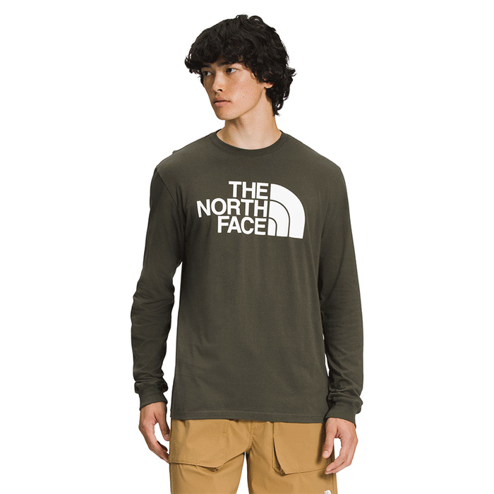 THE NORTH FACE Men’s Long-Sleeve Half Dome Tee New Taupe Green/TNF White