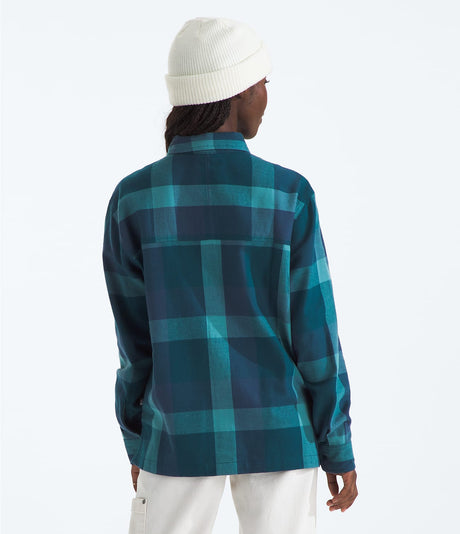 The North Face Women's Arroyo Lightweight Flannel Shirt - Algae Blue Mega Small Plaid Algae Blue Mega Small Plaid