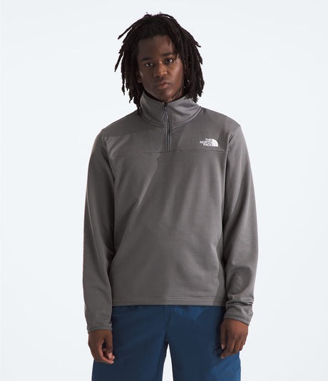 The North Face Men's Cedar Trail Grid Fleece Quarter-Zip - Smoked Pearl Smoked Pearl