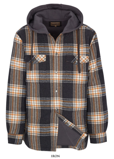 North River Apparel Brushed Cotton Shirt Jacket W/ Sweatshirt Lining Iron