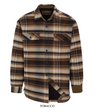 North River Apparel Moleskin Plaid Fleece Lined Shirt Jacket Tobacco