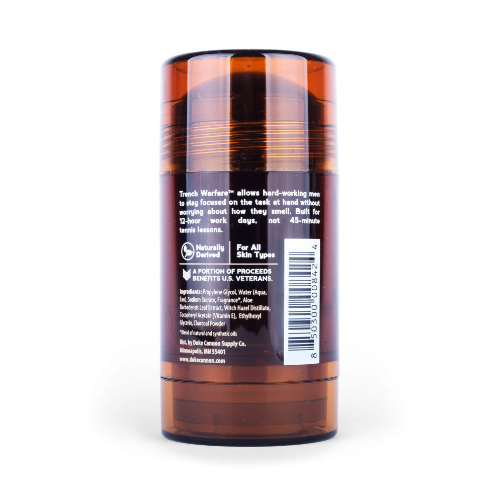 Duke Cannon Supply Co. Trench Warfare Natural Charcoal Deodorant - Sandalwood & Amber